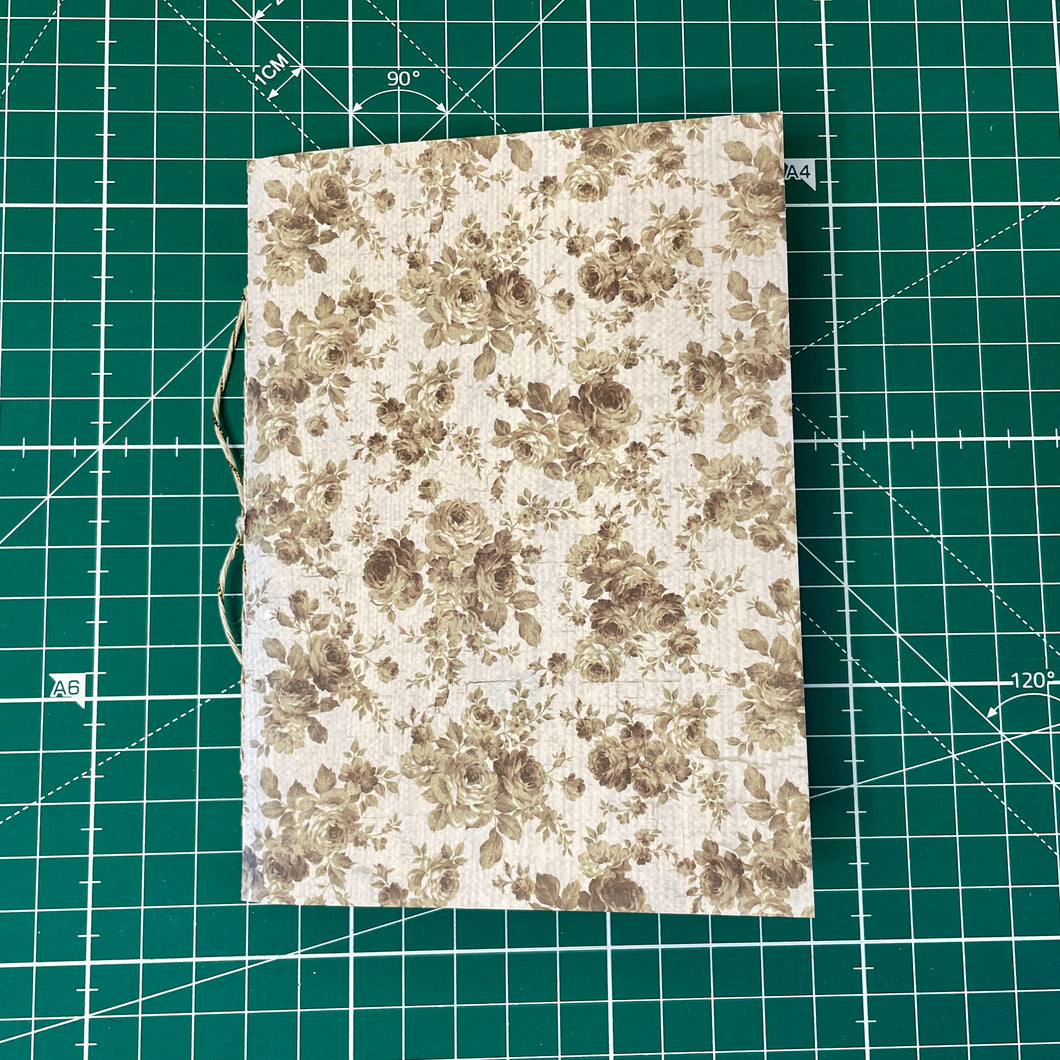 A6 Stitched notebook - Sepia Roses