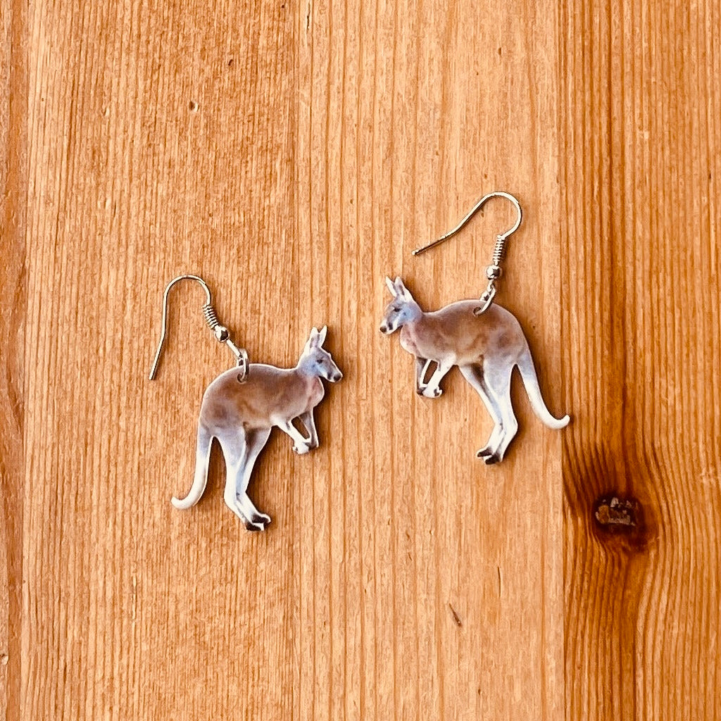 Aussie Animal Earrings - Kangaroo