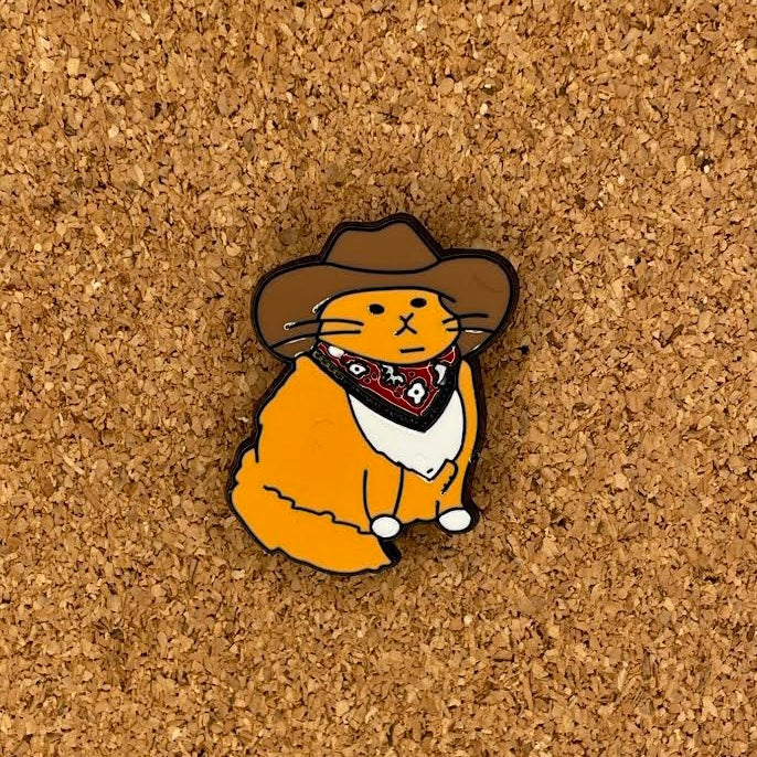 Enamel Pin - Chonky Cowboy Cat